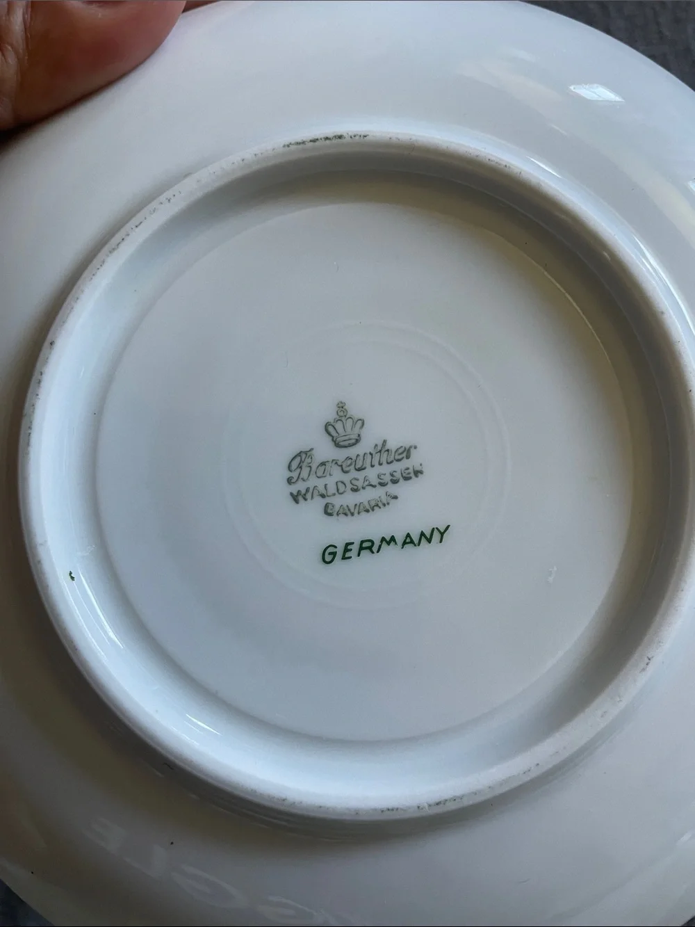 Bareuther Waldsassen Bavarian  Teacup and Saucer Set Fruit design and Gold Trim